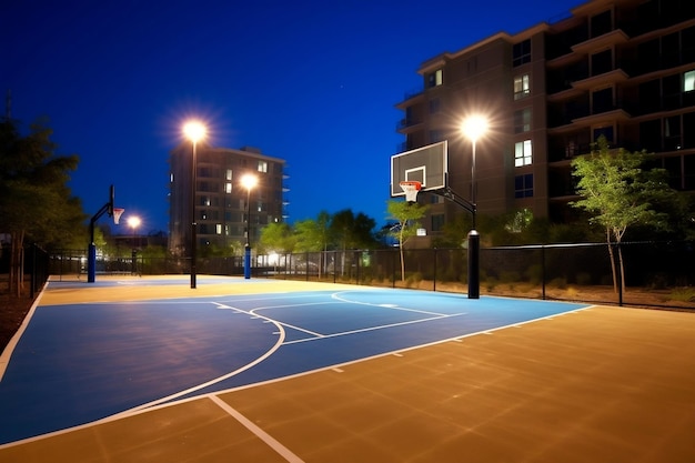 Generative KI für Nacht-Basketballplätze im Freien