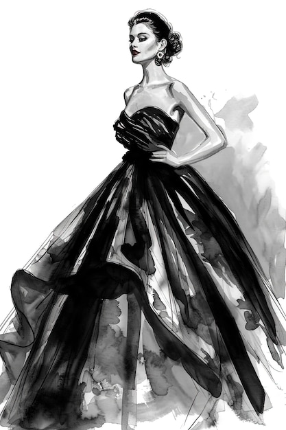 Generative KI-Illustration des Haute Couture-Designs