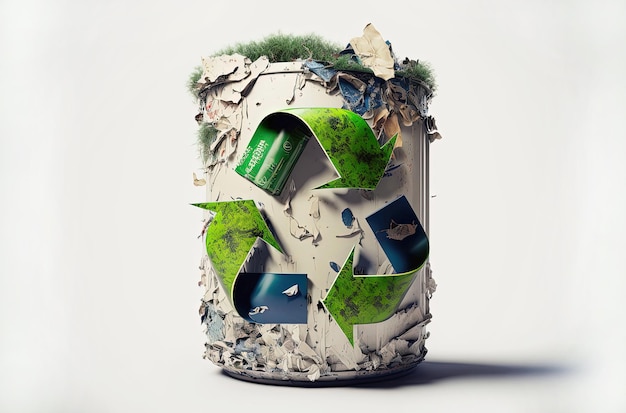 Generative KI-Illustration des Recycling-Logos der Umwelt