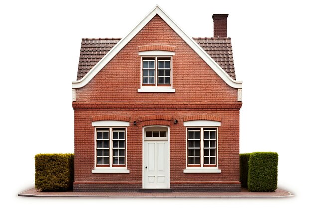 Foto generative ki-illustration eines familienhauses isoliert mit weißem hintergrundimmobilienminimalistische illustration