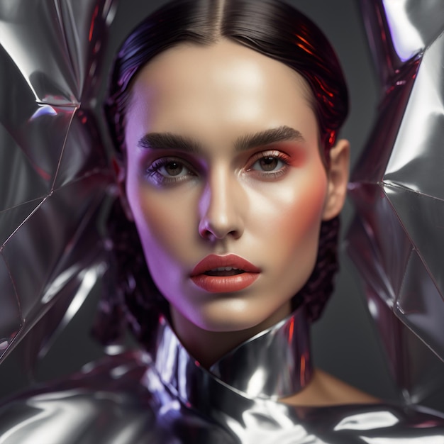 Generative KI-Illustration Scifi futuristischer humanoider Roboter