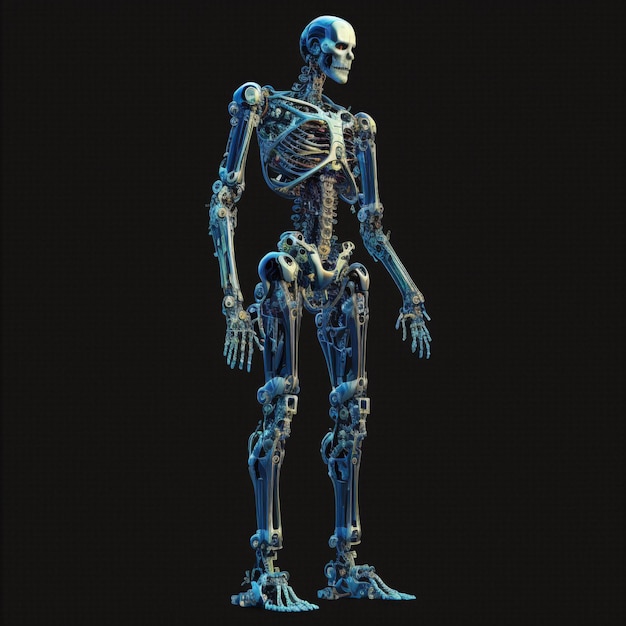 Generative KI-Illustration Scifi futuristischer humanoider Roboter