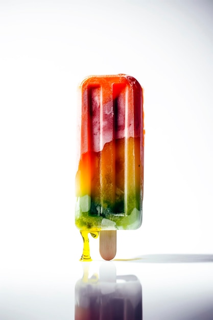 Generative KI-Illustration von hausgemachtem Eis am Stiel aus natürlichen Früchten