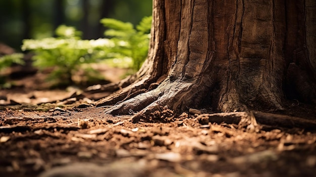 Generative KI Junge Bäume entstehen aus alten Baumstümpfen