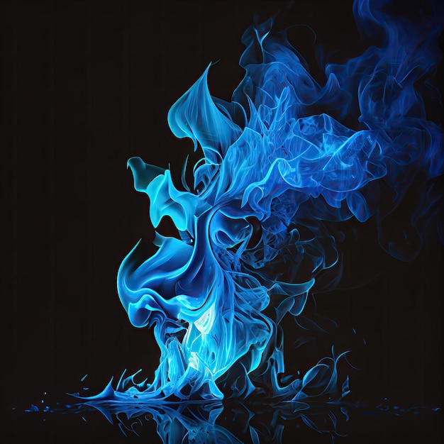 Foto generative ki mit blauer flamme