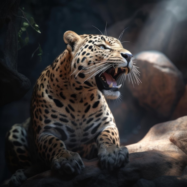 Generative KI mit brüllendem Leopardenbild