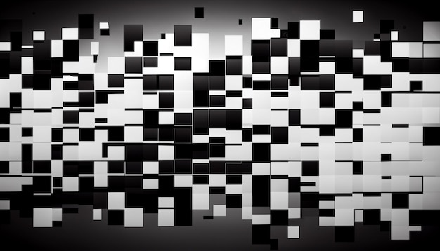 Generative KI Monochrome Überlappung Abstrakt Quadrat-Hintergrund