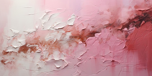Generative KI Nahaufnahme einer pastosen, abstrakten, rauen rosa Kunstmalerei-Textur