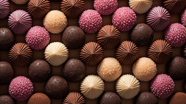 Generative KI Pralinenkugeln in Nahaufnahme des traditionellen brasilianischen Brigadeiro