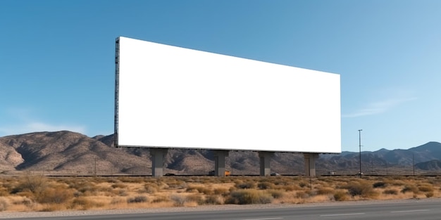 Generative KI Realistische Straße große Plakatwand Mockup leer für Präsentation Werbung