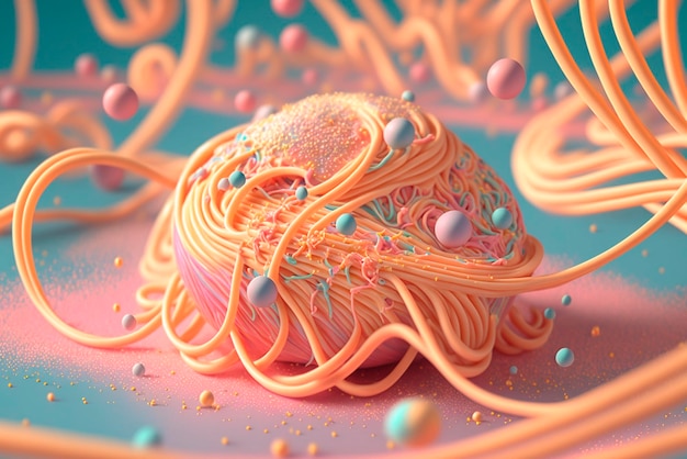 Generative KI-Technologie im niedlichen Spaghetti-Kawaii-Stil