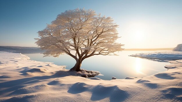 Generative KI-Winterlandschaften Erleben Sie die Schönheit der Winterlandschaften