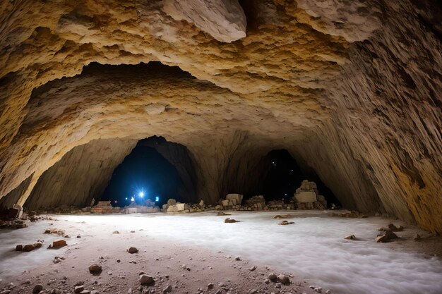 Generative Kunst der großen unterirdischen Höhle von AI