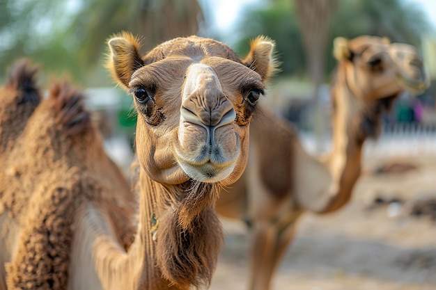 Generatives KI-Bild von Kamelopfertieren im Nahen Osten zur Feier des Eid Al Adha