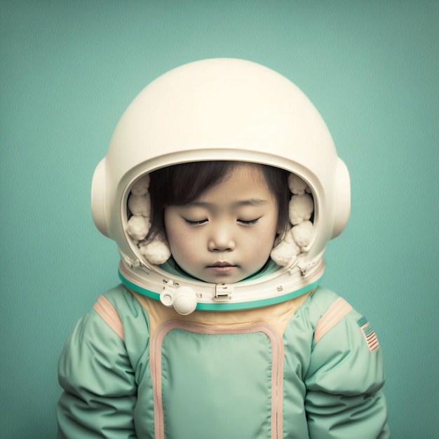 Generatives KI-Kind, das vorgibt, ein Astronaut zu sein, der einen Weltraumhelm trägt