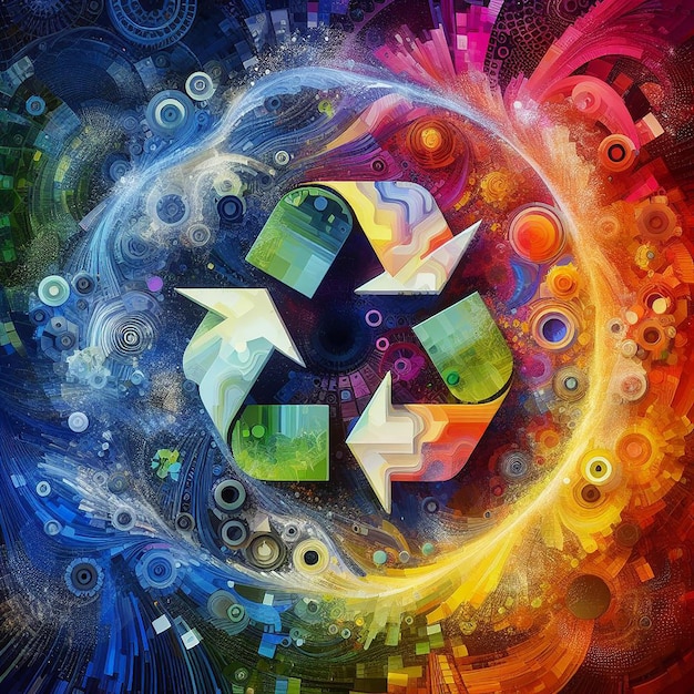 Generatives KI-Recycling-Logo der Umwelt