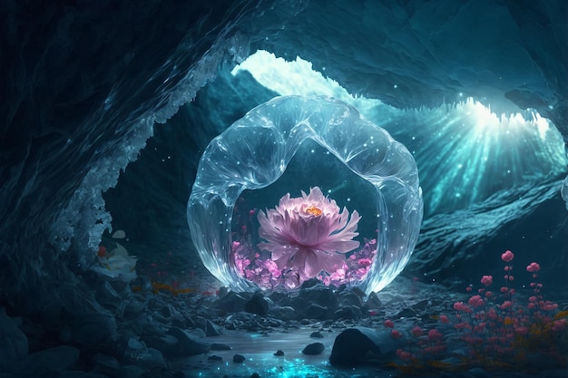 Generativo Ai de la cueva de hielo de Alaska