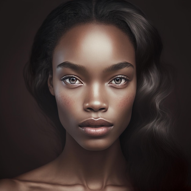 Generativo ai impresionante hermosa joven negra surrealista y fantástica