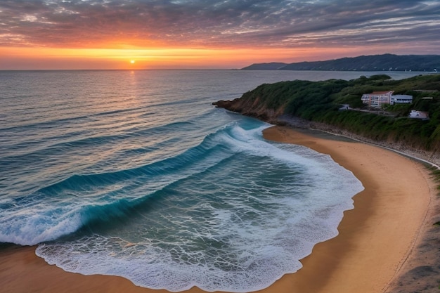 generativo Al sobre o mar ao nascer ou ao pôr-do-sol