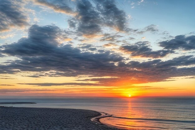 generativo Al sobre o mar ao nascer ou ao pôr-do-sol