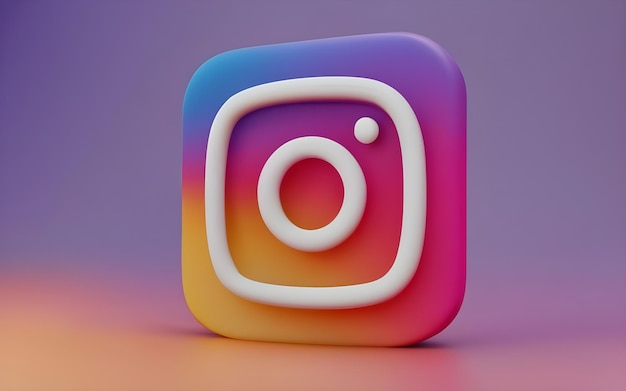 Se generó un icono de Instagram en 3D