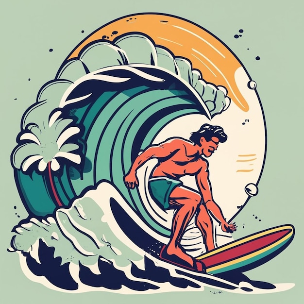 Foto se generó un lindo clip art de surf