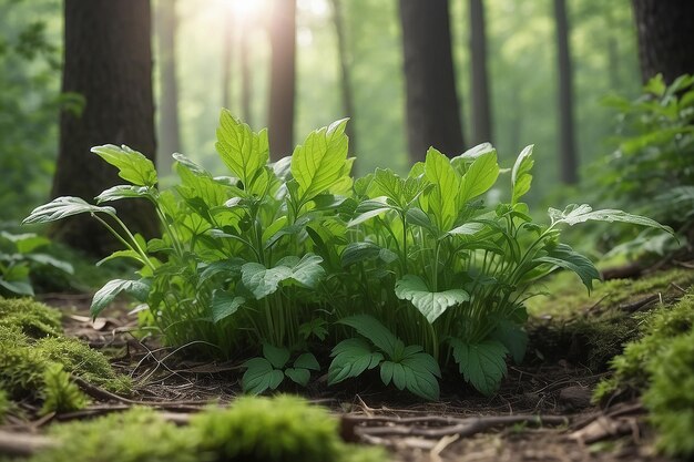 Genervte, uma erva verde que fica na floresta