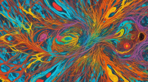Gênesis da Terra Arte abstrata destacando a divisão celular em cores terrosas