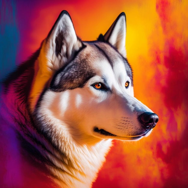 Genial diseño de ilustración de husky