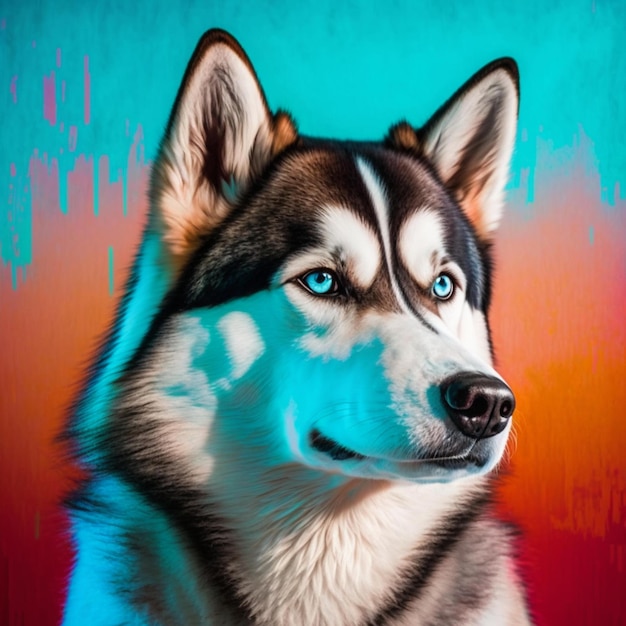 Genial diseño de ilustración de husky