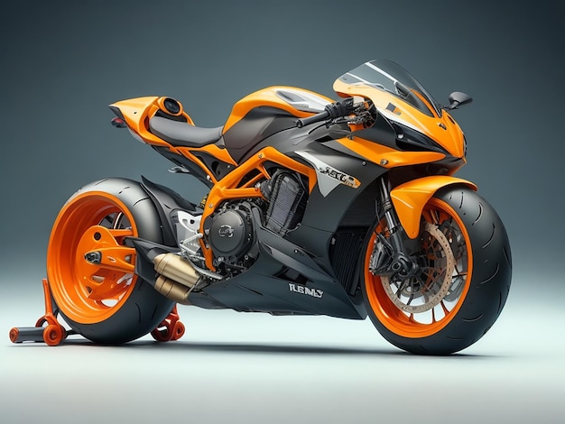 Genial motocicleta deportiva genérica en un estudio ligero generado por IA