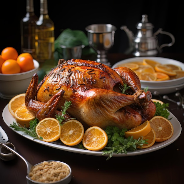 Foto genießen sie den geschmack von thanksgiving turkey closeup