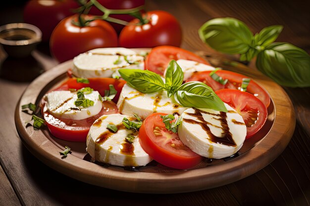 Foto genießen sie die aromen von caprese