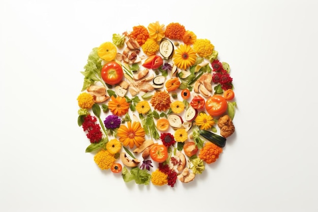 Genießen Sie die Herbst-Veggie-Pizza auf weißem Hintergrund
