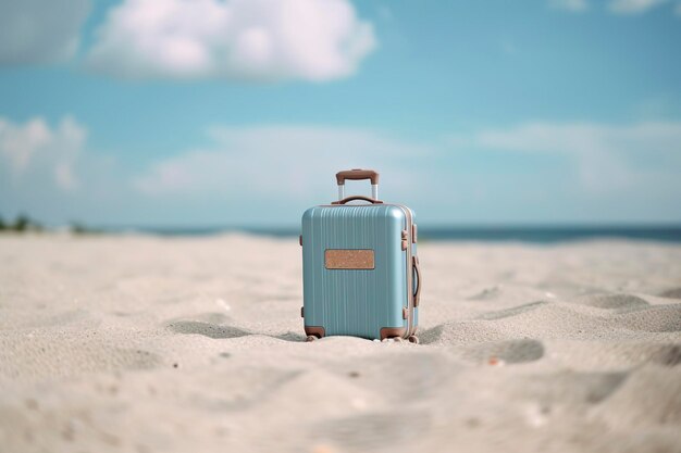 Genießen Sie die Sommerstimmung mit farbenfrohen Koffern und begeben Sie sich auf ein KI-generiertes Strandabenteuer