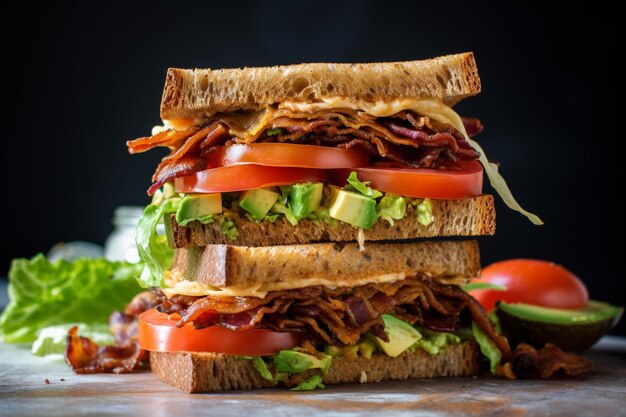 Genießen Sie ein frisches und leckeres veganes Sandwich