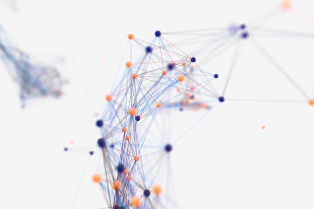 Genlinien und Knoten biologische Genstruktur 3D-Rendering