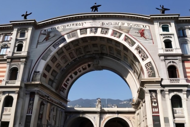 Foto gênova itália arco da vitória texto em en gênova os filhos mortos pela pátria