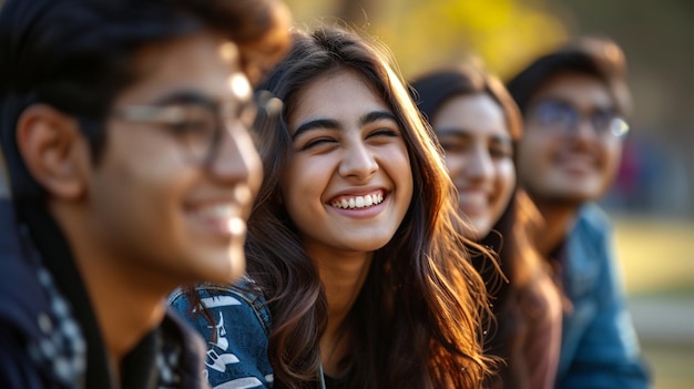 Foto gente asiática, gente india, gente feliz.