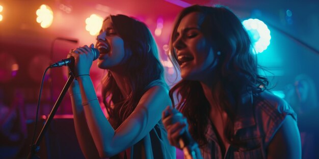 la gente en un bar de karaoke canta IA generativa