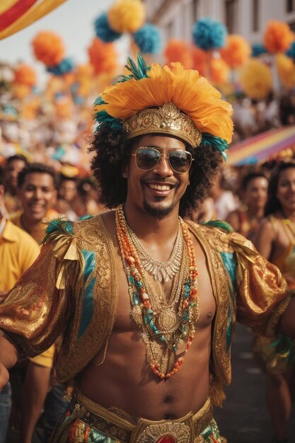 Foto la gente del carnaval se divierte en la hierba en una fiesta al aire libre