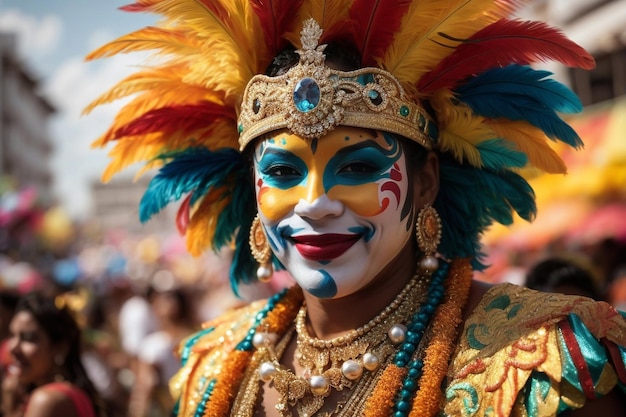 Foto la gente del carnaval se divierte en la hierba en una fiesta al aire libre