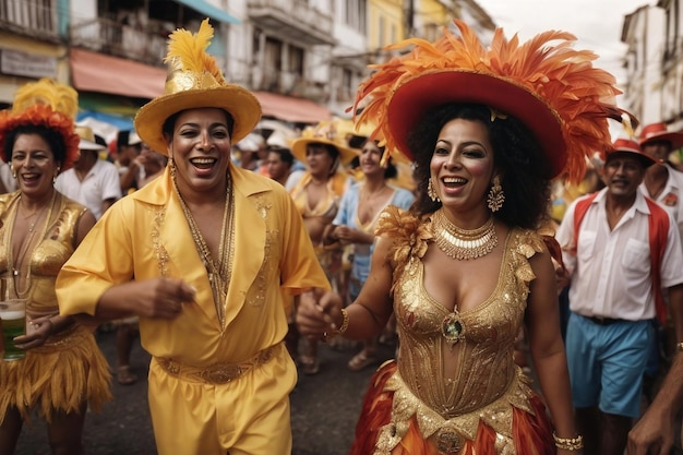 Foto la gente del carnaval se divierte en la hierba en una fiesta al aire libre