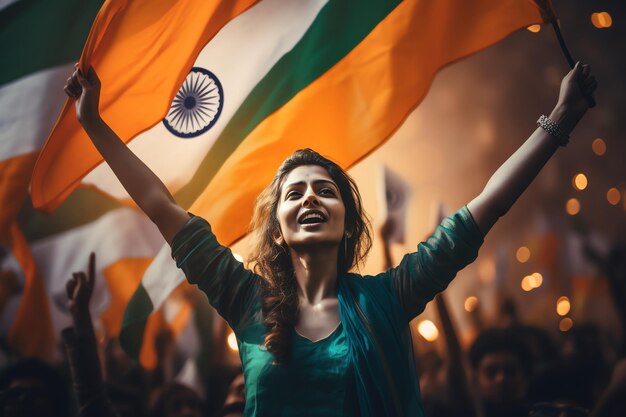 Foto la gente celebra el día de la república de la india