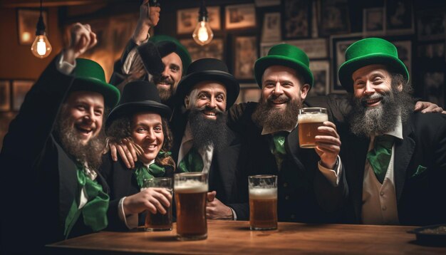 Foto gente con cerveza celebrando la celebración del día de san patricio