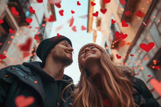 La gente enamorada celebra el día de San Valentín el día del amor pragma