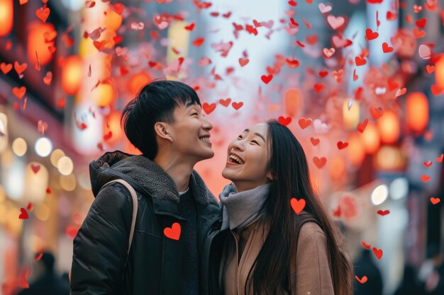 La gente enamorada celebra el día de San Valentín el día del amor pragma