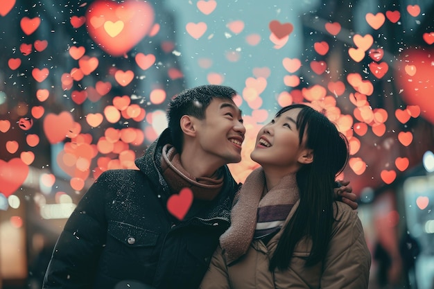 La gente enamorada celebra el día de San Valentín el día del amor pragma