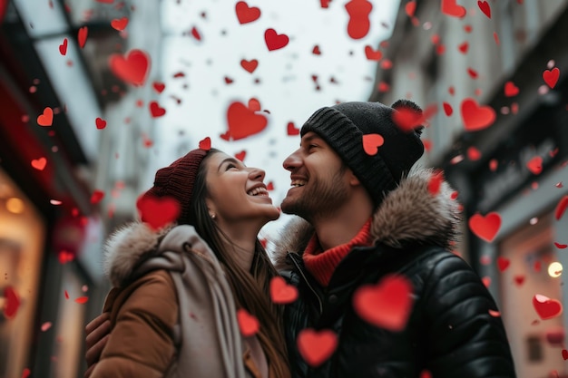 La gente enamorada celebra el día de San Valentín el día del amor pragma