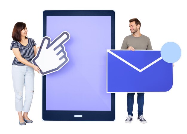 La gente envía correos electrónicos png fondo transparente